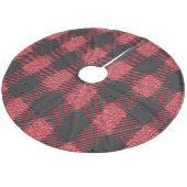 Geruite Kerstrok Fleece Kerstboom Rok (Gekanteld)