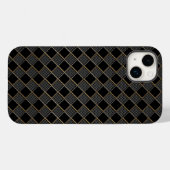Geruite koolstofvezel gouden rand automobiel Case-Mate iPhone case (Achterkant (horizontaal))