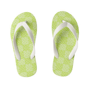Geruite Liefde in Lime Groen en Wit Kinder Teenslippers