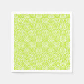 Geruite Liefde in Lime Groen en Wit Servet (Voorkant)