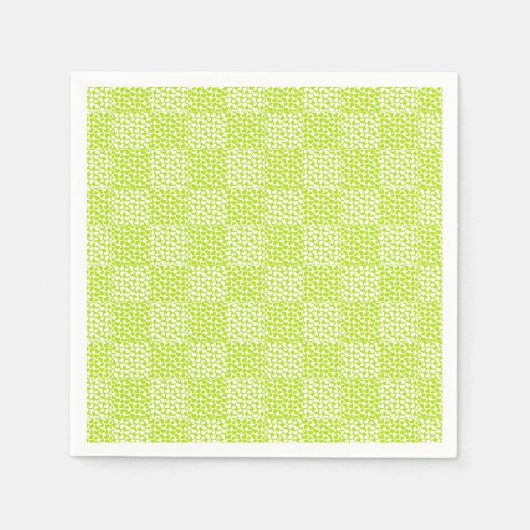 Geruite Liefde in Lime Groen en Wit Servet (Voorkant)