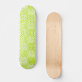 Geruite Liefde in Lime Groen en Wit Skateboard (Voorkant)