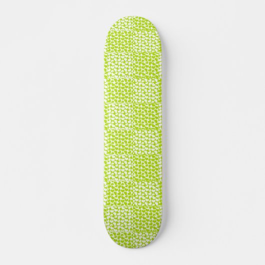 Geruite Liefde in Lime Groen en Wit Skateboard (Voorkant)