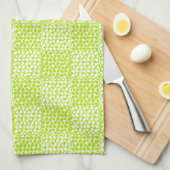 Geruite Liefde in Lime Groen en Wit Theedoek (Quarter Fold)