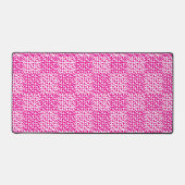 Geruite Liefde in Magenta en Wit Bureaumat (Voorkant)