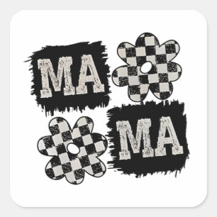 Geruite Mama Moederdag Mama To Be Vierkante Sticker