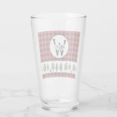 Geruite Monogram Glazen Tumbler (Achterkant)