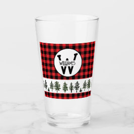 Geruite Monogram Glazen Tumbler