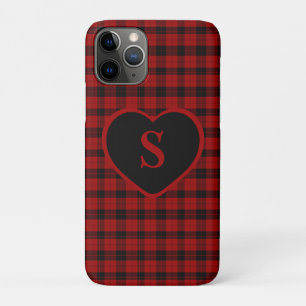 Geruite Monogram Kerst Rode Buffel Plaid iPhone 11 Pro Hoesje