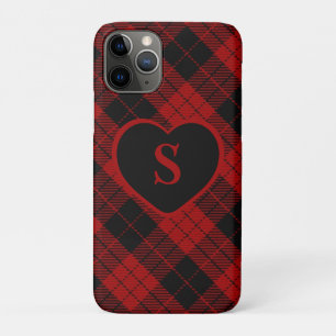 Geruite Monogram Kerst Rode Buffel Plaid iPhone 11 Pro Hoesje