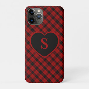 Geruite Monogram Kerst Rode Buffel Plaid iPhone 11 Pro Hoesje