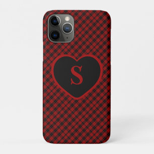 Geruite Monogram Kerst Rode Buffel Plaid iPhone 11 Pro Hoesje