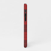 Geruite Monogram Kerst Rode Buffel Plaid iPhone Hoesje (Linkerkant)