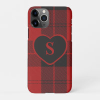Geruite Monogram Kerst Rode Buffel Plaid