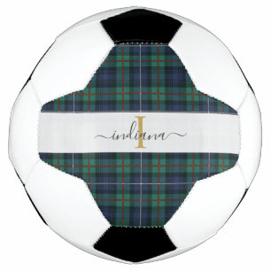 Geruite Monogramnaam Initiaal Feminin Voetbal