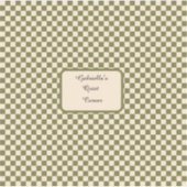 Geruite Mos Groen en Beige Rustige Hoek Quote Sticker (Voorkant)