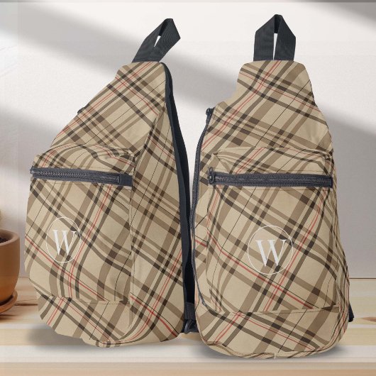  geruite motief monogram geruit sling bag