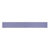 Geruite Navy en wit 3" Brede Grosgrain Lint (Voorkant)
