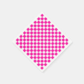 Geruite neon roze en wit servet (Hoek)