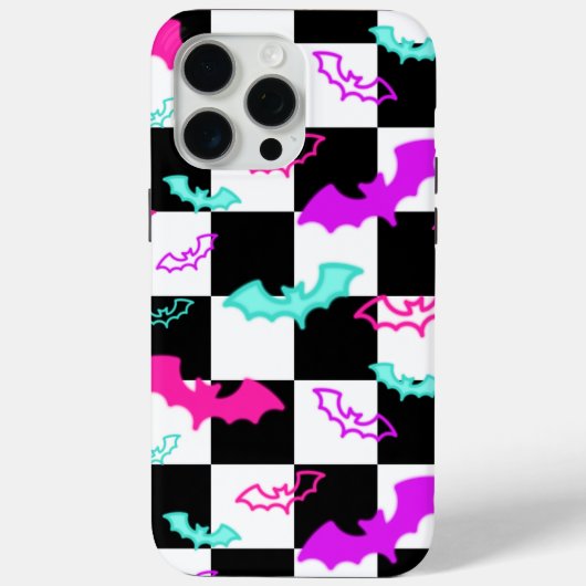 Geruite neonvleermuizen Case-Mate iPhone case (Achterkant)