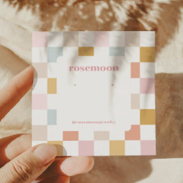 Geruite Oorbel Display Kaart Vierkante Visitekaartje