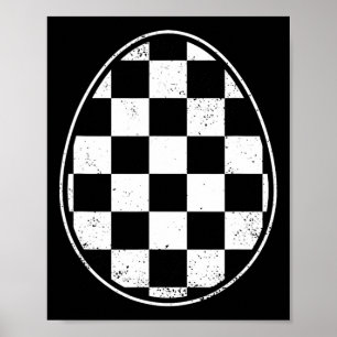 Geruite Pasen Ei Race Auto Gamer Grappig Retro Pa Poster