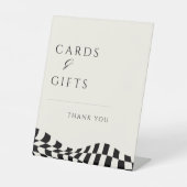 geruite patroonkaarten en huwelijkscadeaus reclamebord met voetstuk (Voorkant)