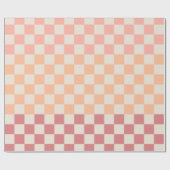 Geruite Peach Pink Pastel Blush Gradient Patroon Cadeaupapier (Vlak)