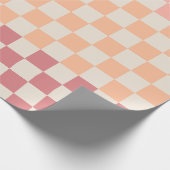 Geruite Peach Pink Pastel Blush Gradient Patroon Cadeaupapier (Hoek)