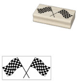 Geruite racevlaggen Rubber Stamp Rubberstempel (Gestempeld)