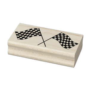Geruite racevlaggen Rubber Stamp Rubberstempel