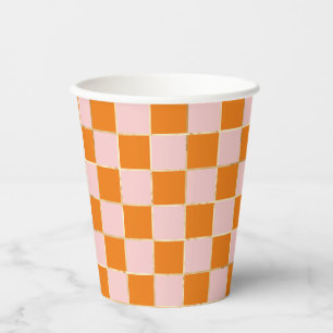 Geruite retro papieren bekers