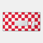Geruite rode en witte retro bureaumat (Keyboard & Muis)