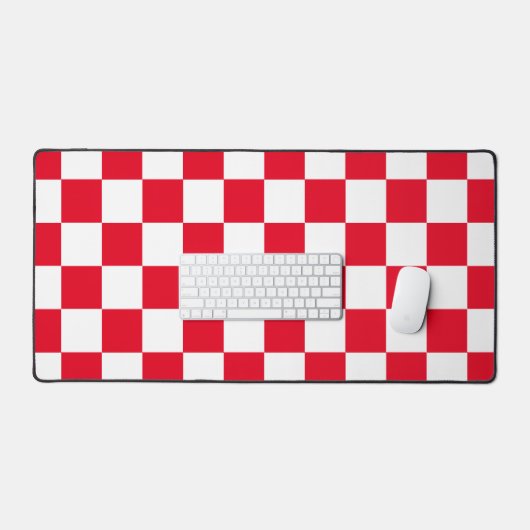Geruite rode en witte retro bureaumat (Keyboard & Muis)