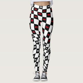Geruite rood zwart-wit racecontroles leggings