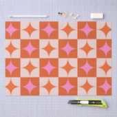 Geruite roze Sinaasappel Midden-eeuwse Starbursts Tissuepapier (Craft)