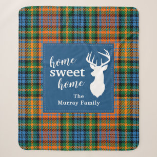 Geruite rustieke gewei clan Murray Tartan Sherpa Deken