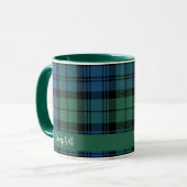 geruite rustieke script clan campbell tartan custo mok (Voorkant links)