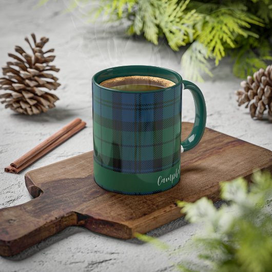 geruite rustieke script clan campbell tartan custo mok