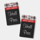 Geruite Stof HALL Pas Badge (Voor- en achterkant)