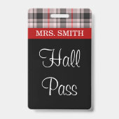 Geruite Stof HALL Pas Badge (Achterkant)