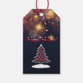 Geruite Tree Gift Labels Cadeaulabel (Voorkant)