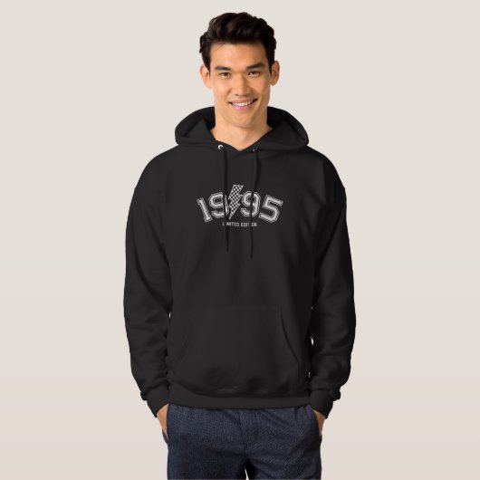 Geruite Verlichting Bolt Custom Geboortejaar Verja Hoodie (Voorkant volledig)