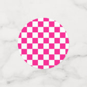 Geruite vierkanten heet roze wit geometrische retr confetti (Kleine voorkant)