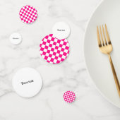 Geruite vierkanten heet roze wit geometrische retr confetti (Groep)