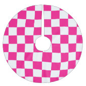 Geruite vierkanten heet roze wit geometrische retr kerstboom rok (Voorkant)