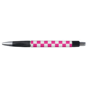 Geruite vierkanten heet roze wit geometrische retr pen
