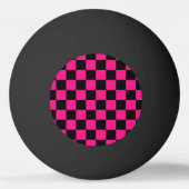 Geruite vierkanten heet roze zwart geometrische re pingpongballen (Voorkant)