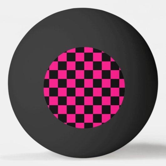 Geruite vierkanten heet roze zwart geometrische re pingpongballen (Voorkant)
