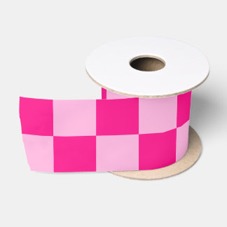 Geruite vierkanten licht roze geometrisch retro lint
